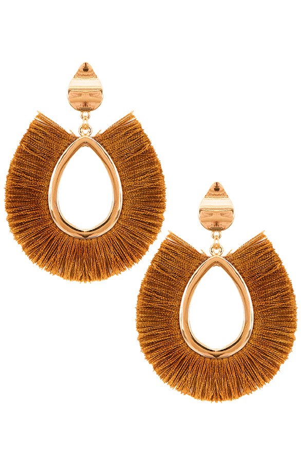 Oval Tassel Oorbellen Cognac – shoparchief