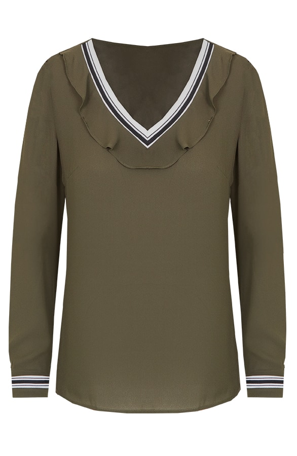 Ruches V Blouse Army – shoparchief