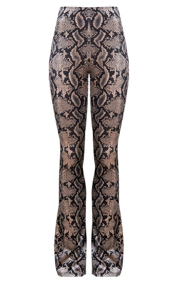 Slangenprint Flared Broek – shoparchief