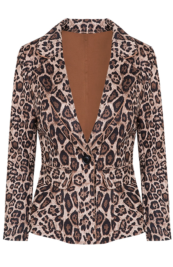 Suede Panter Blazer Beige – shoparchief