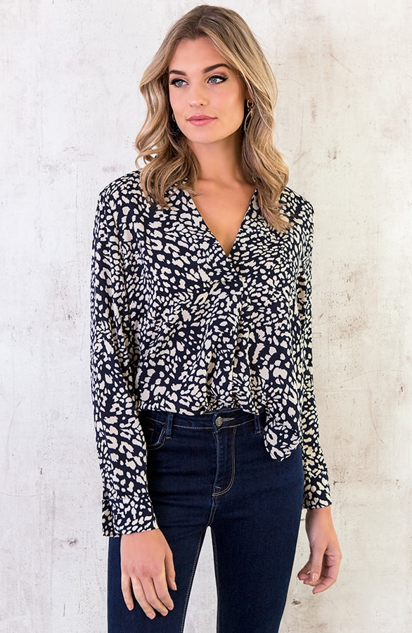 Leopard V Blouse Marine – shoparchief, foto 6