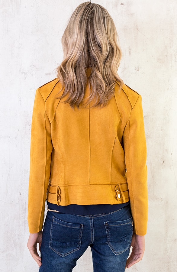 Biker Jacket Suede Okergeel – shoparchief, foto 6