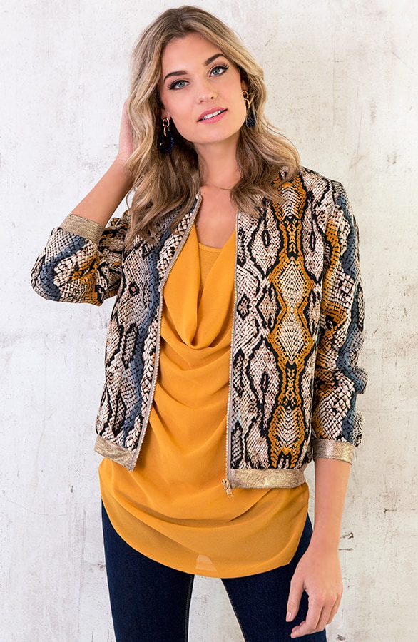 Slangenprint Bomber Jacket – shoparchief, foto 2