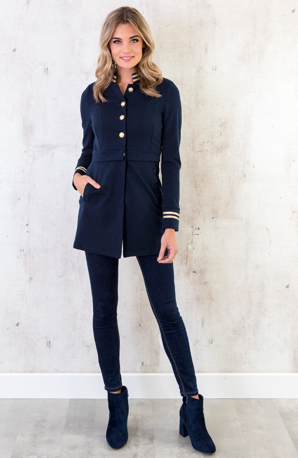 Button Blazer Lang Marine – shoparchief, foto 3