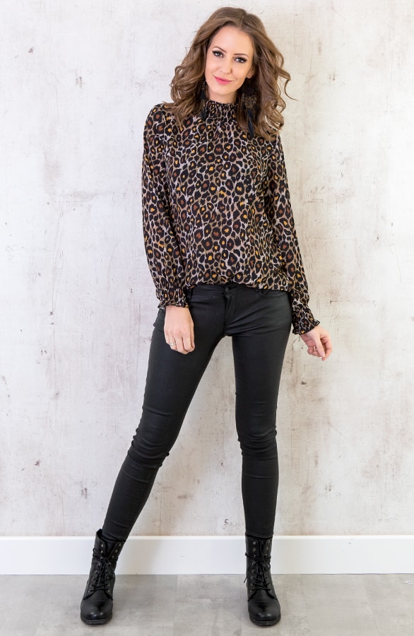 Panter Blouse Col Bruin – shoparchief, foto 3