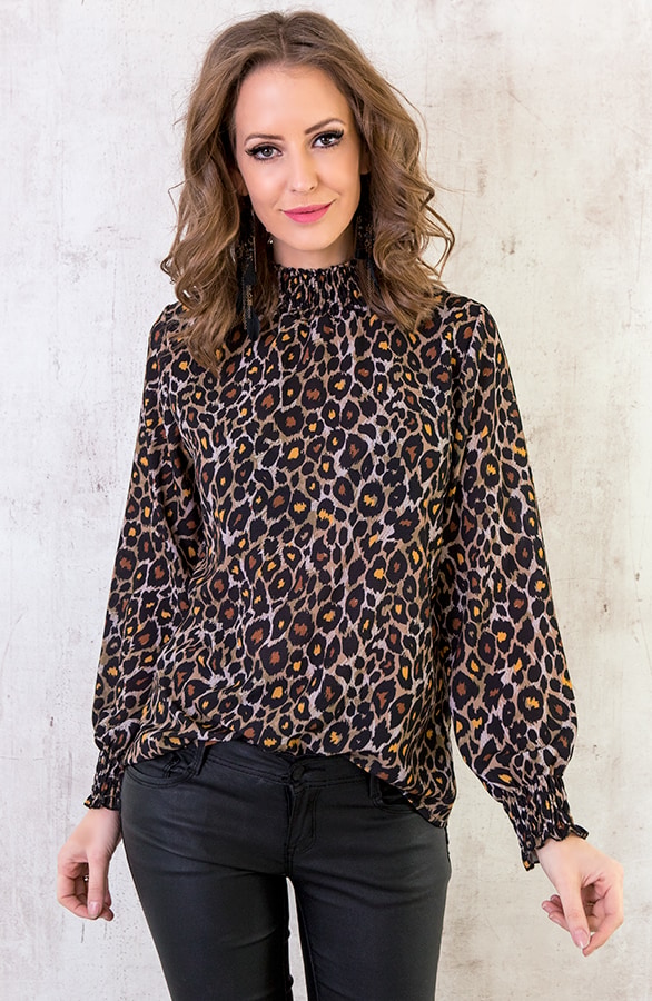 Panter Blouse Col Bruin – shoparchief, foto 5