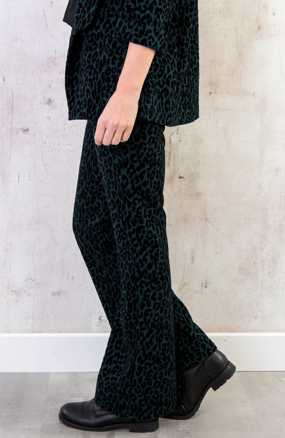 Fluwelen Panter Broek Groen – shoparchief, foto 3