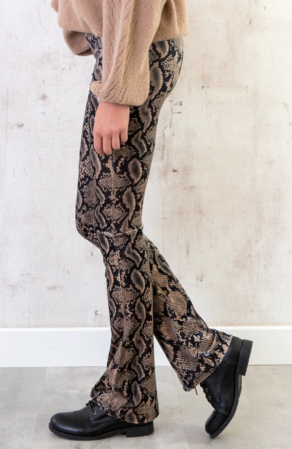 Slangenprint Flared Broek – shoparchief, foto 3