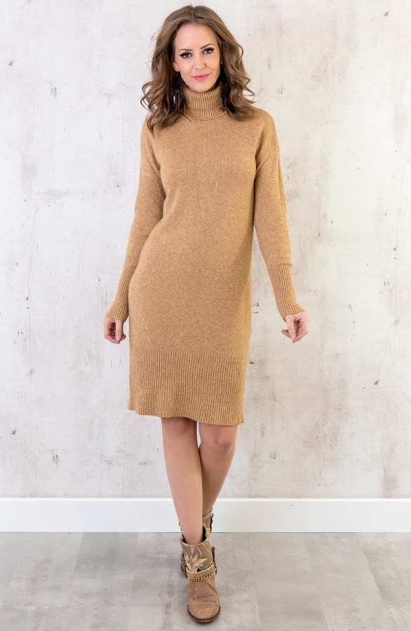 Col Tuniek Gebreid Camel – shoparchief, foto 5