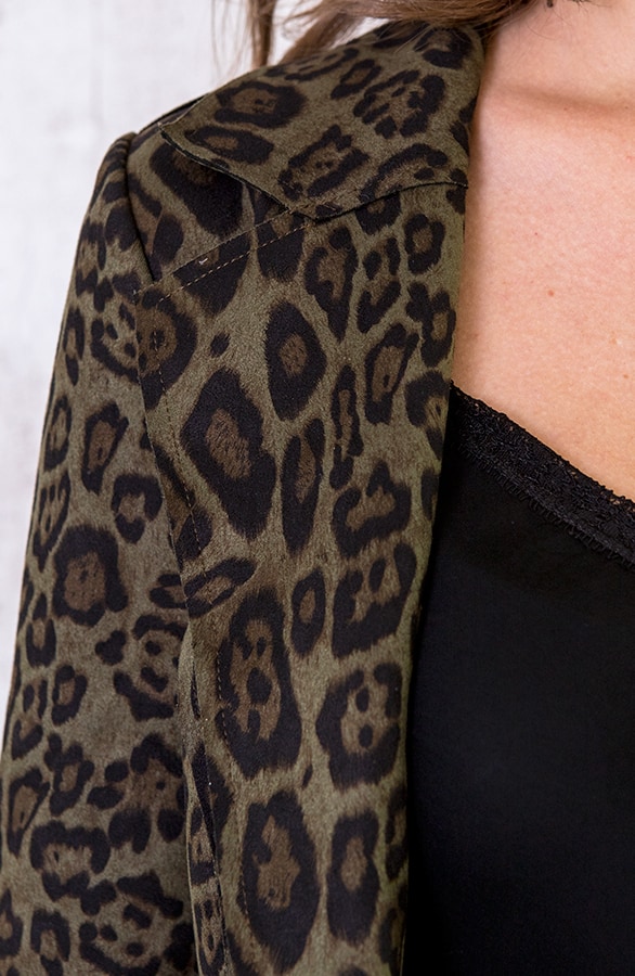 Suede Panter Blazer Legergroen – shoparchief, foto 5