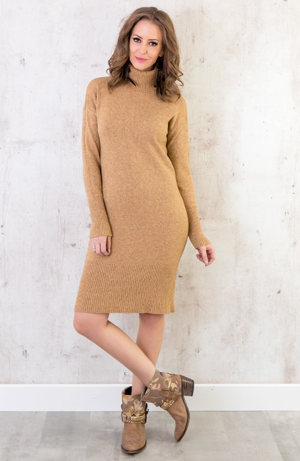 Col Tuniek Gebreid Camel – shoparchief, foto 2