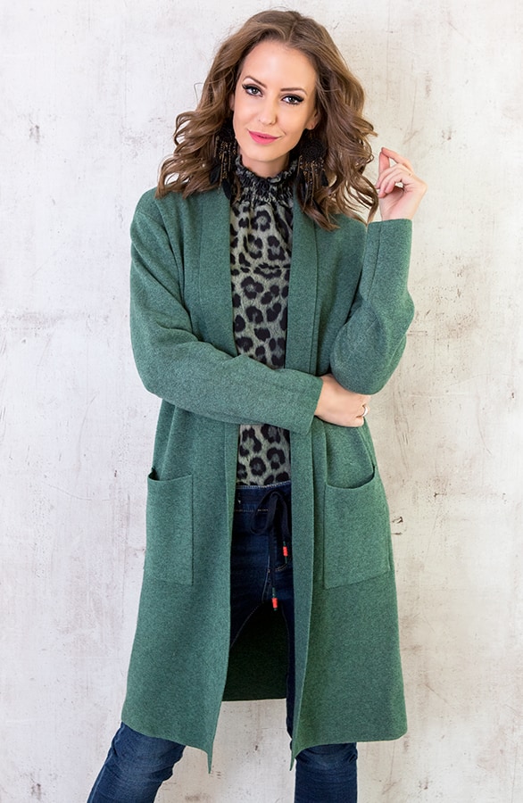 Maxi Vest Gebreid Groen – shoparchief, foto 5