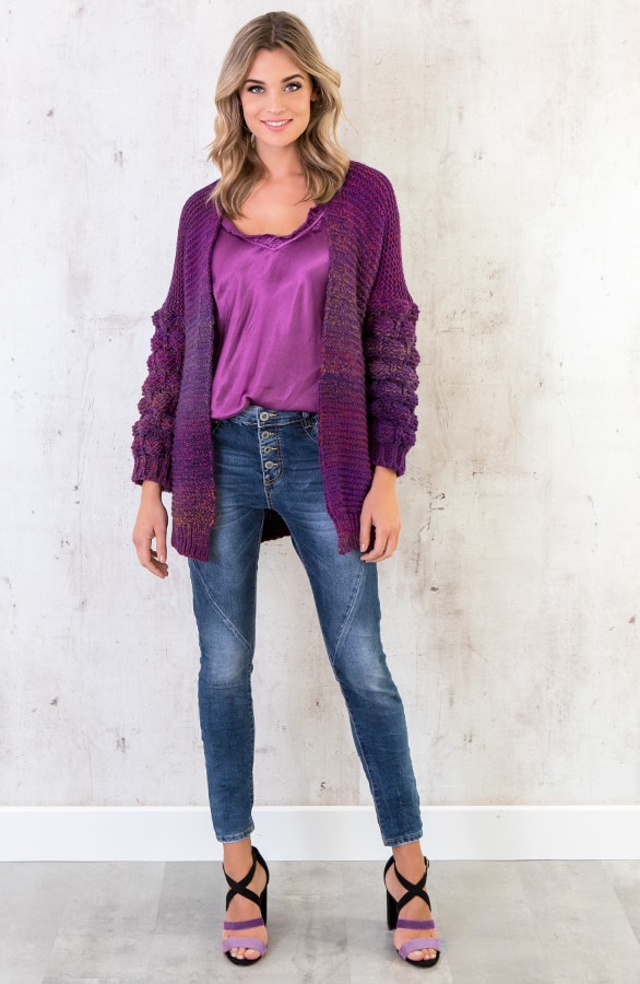 Gebreid Multicolor Vest Paars – shoparchief, foto 4