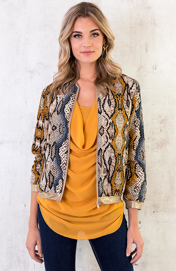 Slangenprint Bomber Jacket – shoparchief, foto 7