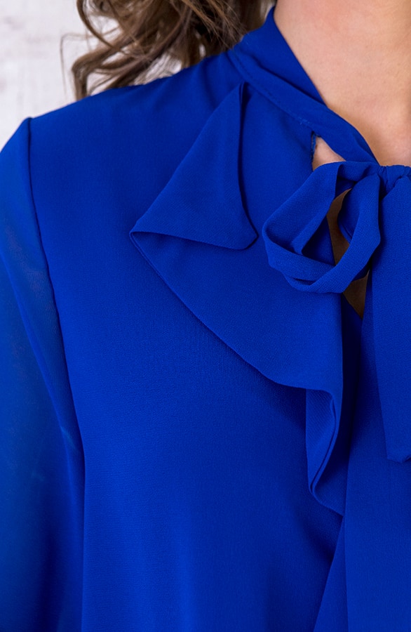 Ruches Strik Blouse Kobalt – shoparchief, foto 4