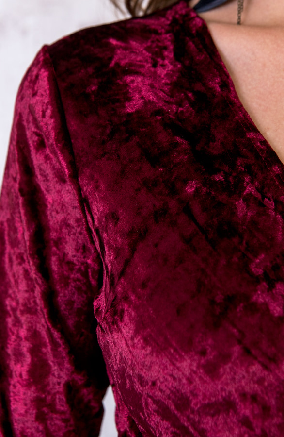 Fluwelen Jurk Bordeaux – shoparchief, foto 3