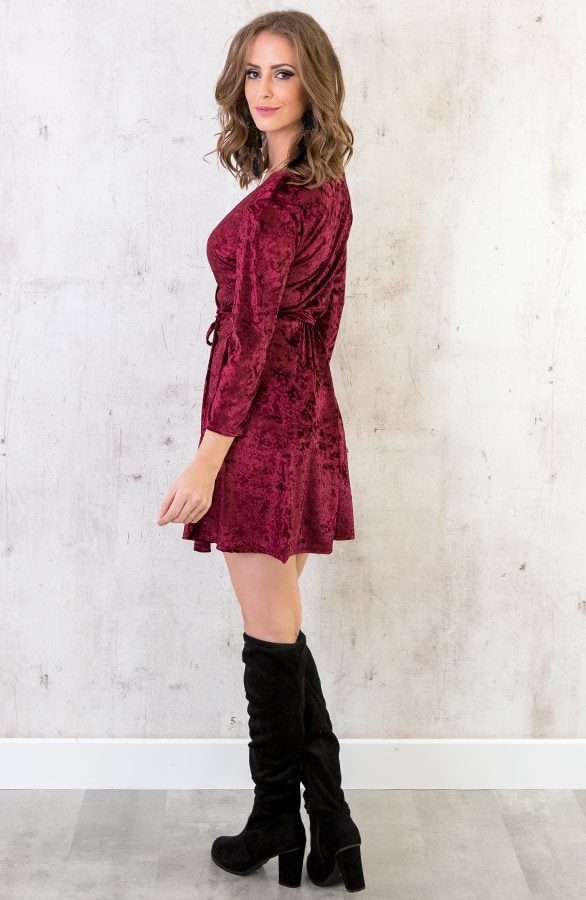 Fluwelen Jurk Bordeaux – shoparchief, foto 2
