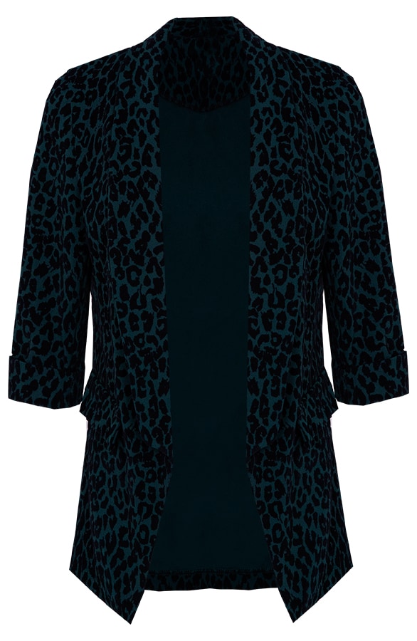 Fluwelen Panter Blazer Groen – shoparchief