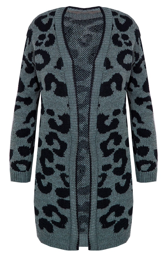 Gebreid Panter Vest Legergroen – shoparchief