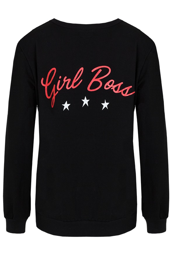 Girl Boss Sweater Zwart – shoparchief