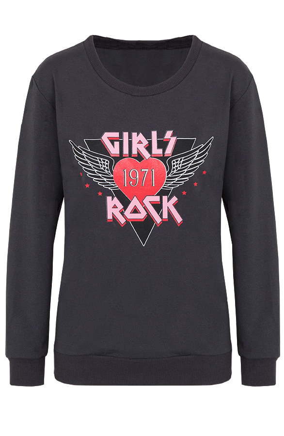 Girls Rock Sweater Antraciet – shoparchief
