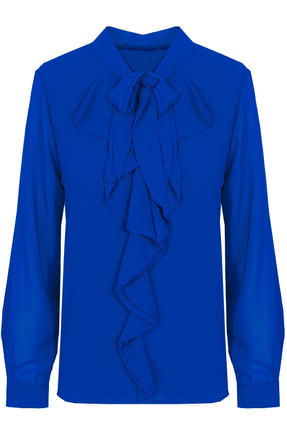Ruches Strik Blouse Kobalt – shoparchief