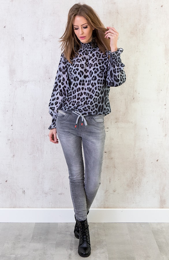 Panter Oversized Blouse Grijs – shoparchief, foto 3