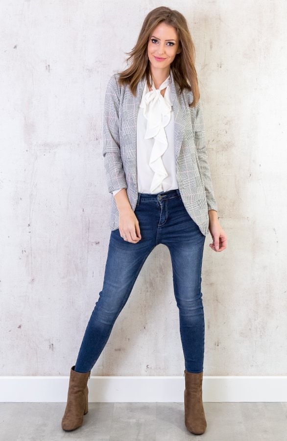 Geblokte Blazer Grijs – shoparchief, foto 6