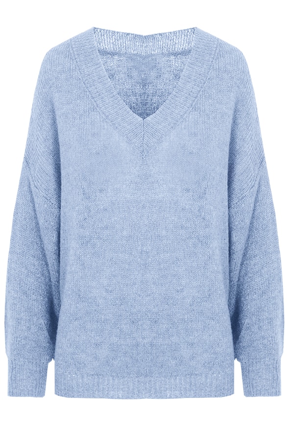 Gebreide V Trui Babyblauw – shoparchief