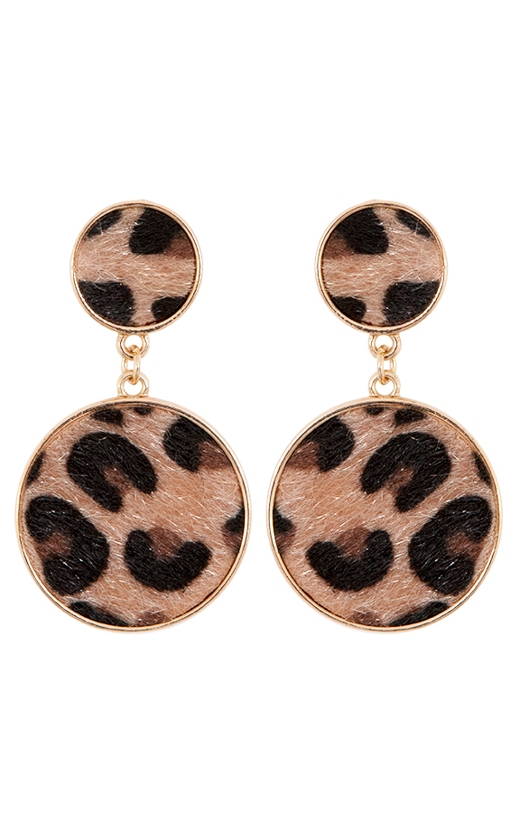 Leopard Circle Oorbellen Bruin – shoparchief