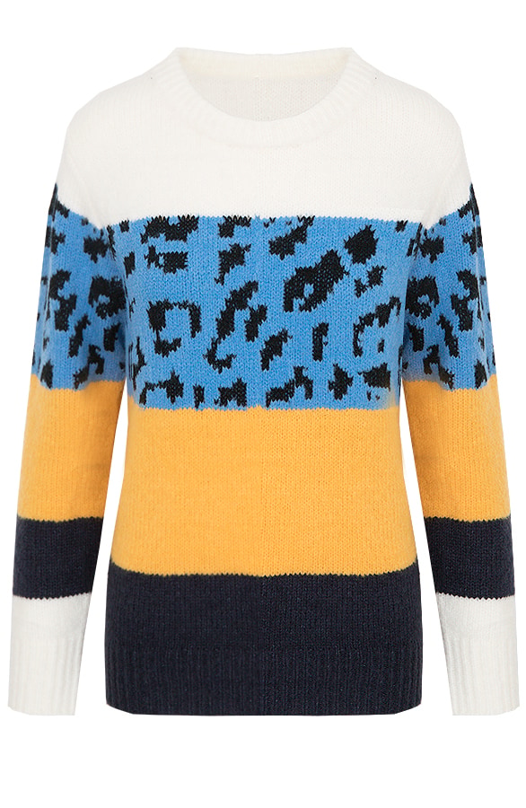 Panter Streep Trui Blauw – shoparchief
