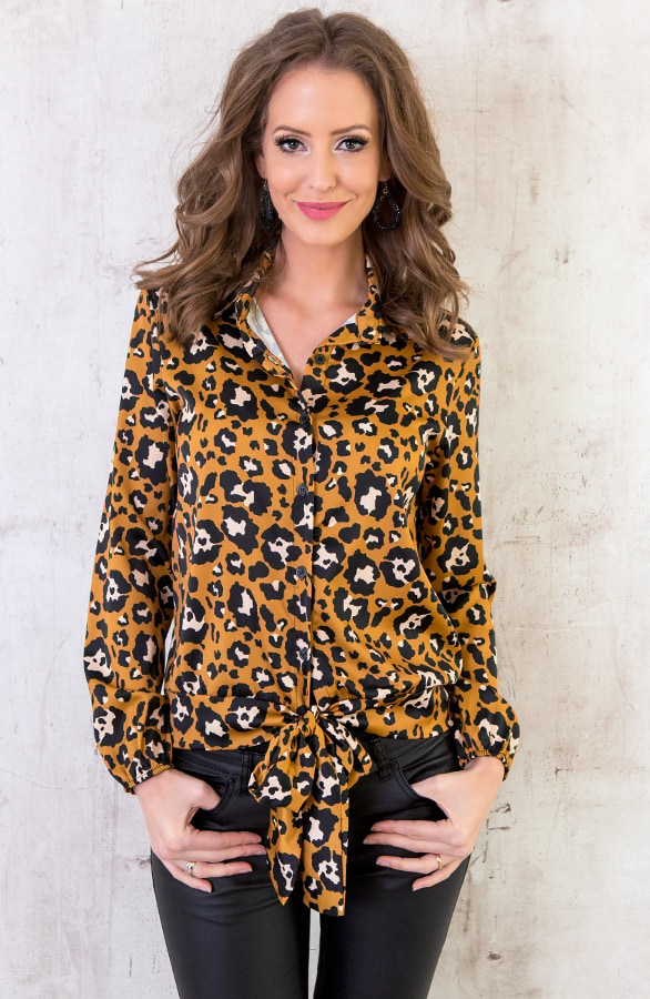 Panter Strik Blouse Oker – shoparchief, foto 2