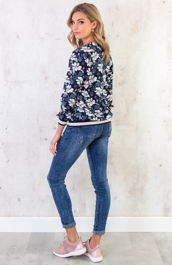 Bloemen Bies Blouse Marine – shoparchief, foto 2