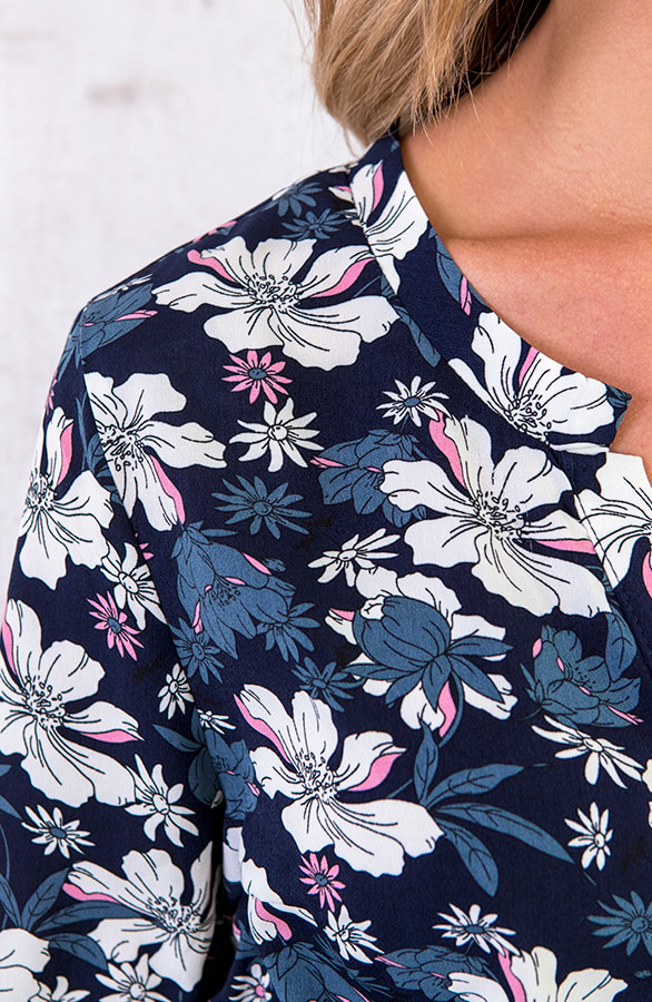 Bloemen Bies Blouse Marine – shoparchief, foto 3