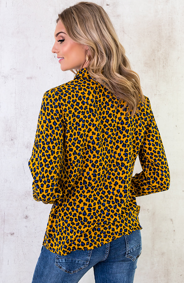 Panterprint Blouse Okergeel – shoparchief, foto 4