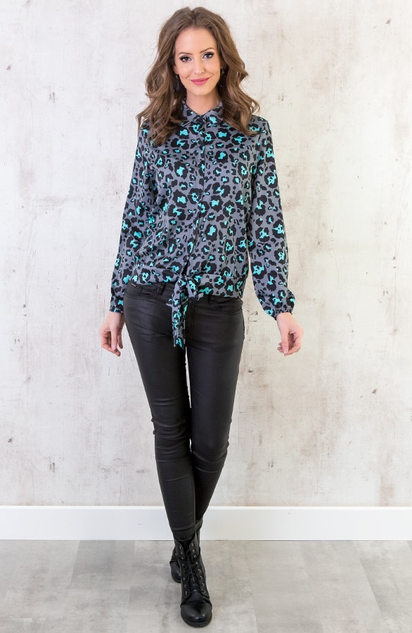 Panter Strik Blouse Grijs – shoparchief, foto 4