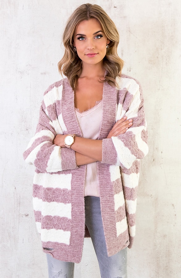 Gestreept Damaged Vest Roze – shoparchief, foto 7
