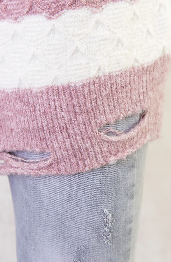 Gestreept Damaged Vest Roze – shoparchief, foto 5