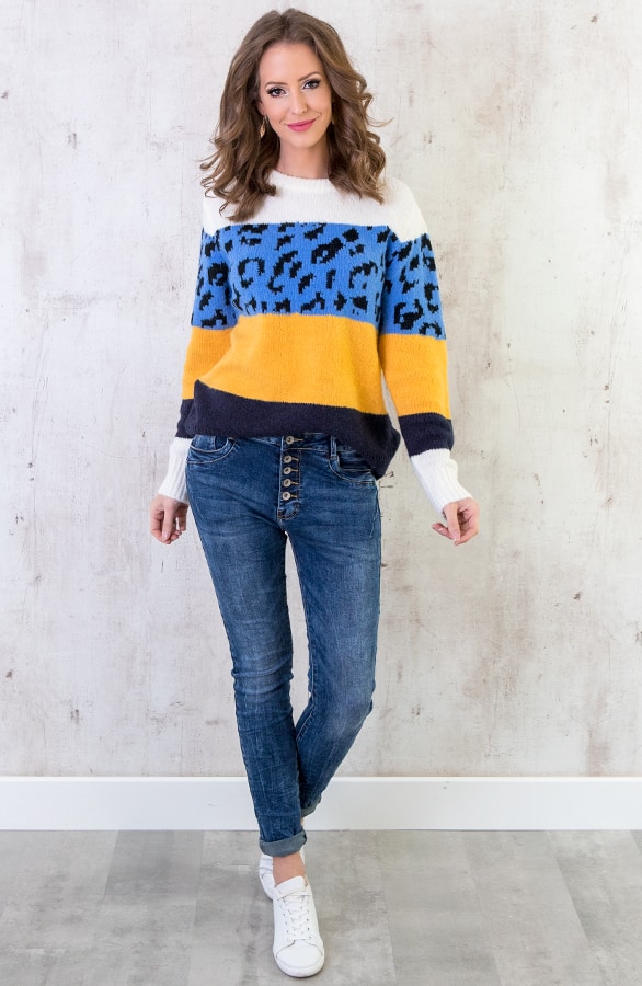 Panter Streep Trui Blauw – shoparchief, foto 4