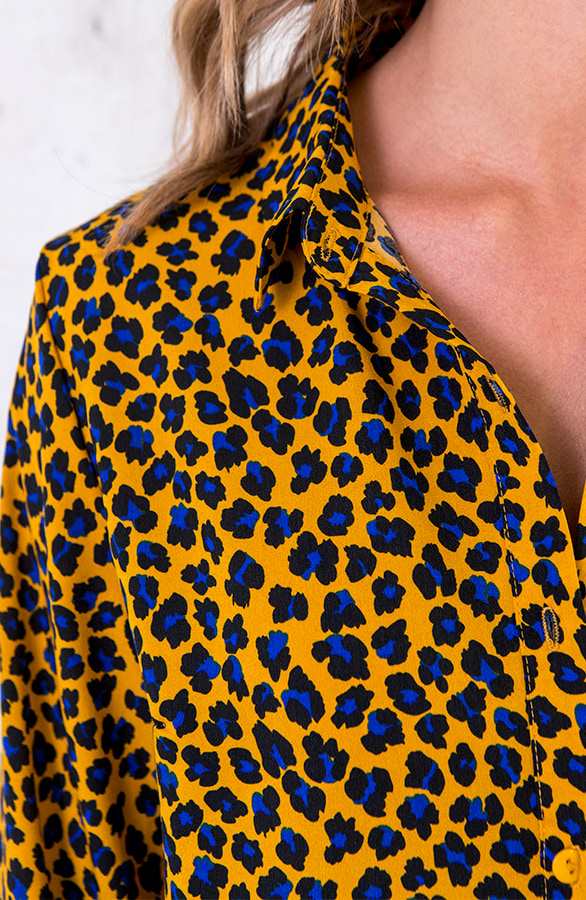 Panterprint Blouse Okergeel – shoparchief, foto 5