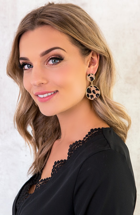 Leopard Circle Oorbellen Bruin – shoparchief, foto 2