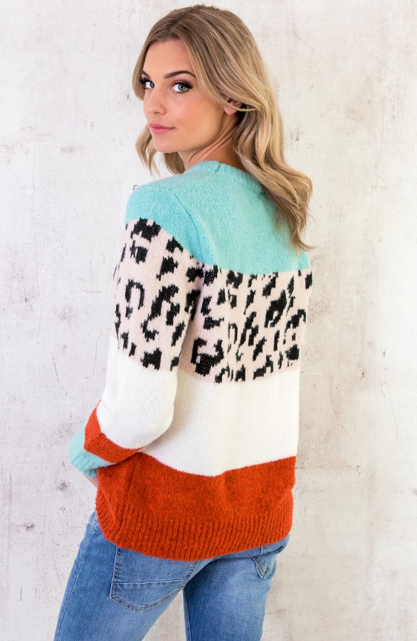 Panter Streep Trui Roze – shoparchief, foto 3