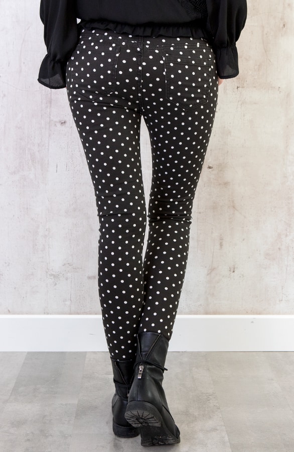 Stippen Skinny Jeans Zwart – shoparchief, foto 4