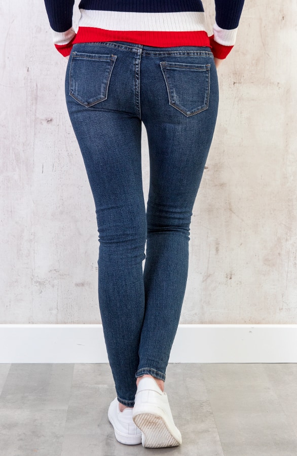 Skinny Jeans Zip Blauw – shoparchief, foto 4