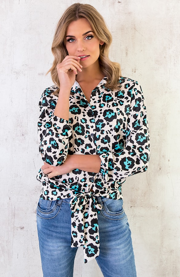 Panter Strik Blouse Beige – shoparchief, foto 4