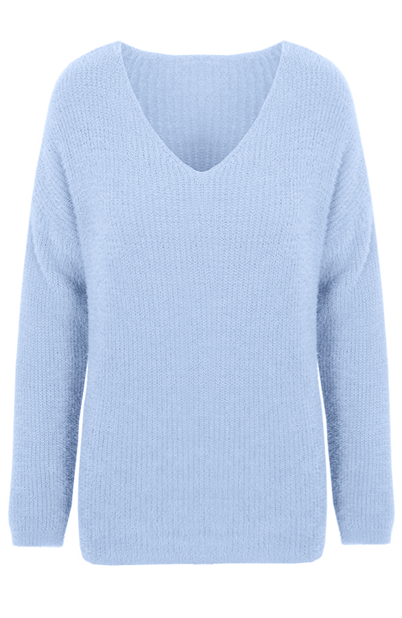 Fluffy V Trui Babyblauw – shoparchief