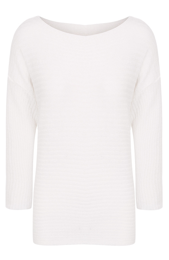 Gebreide Rib Trui Creme – shoparchief