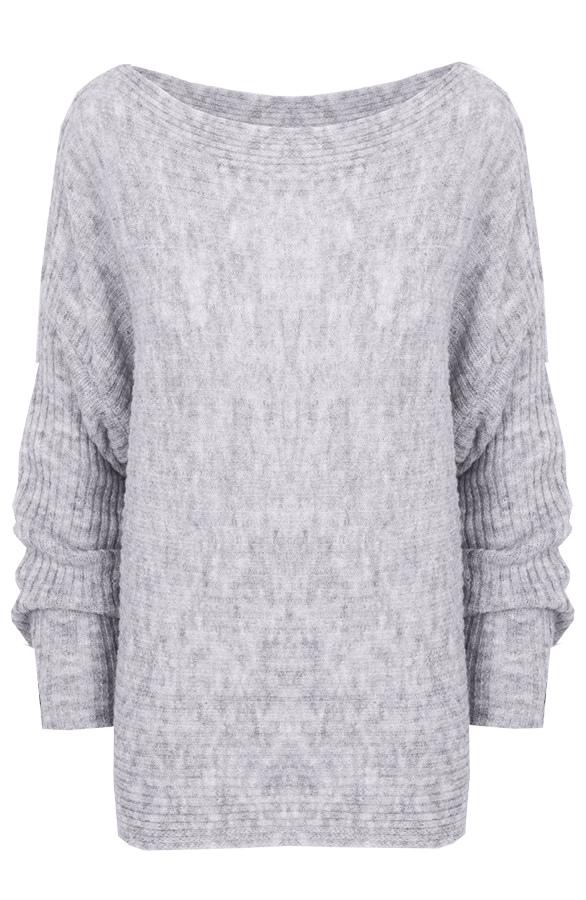 Gebreide Rib Trui Grijs – shoparchief