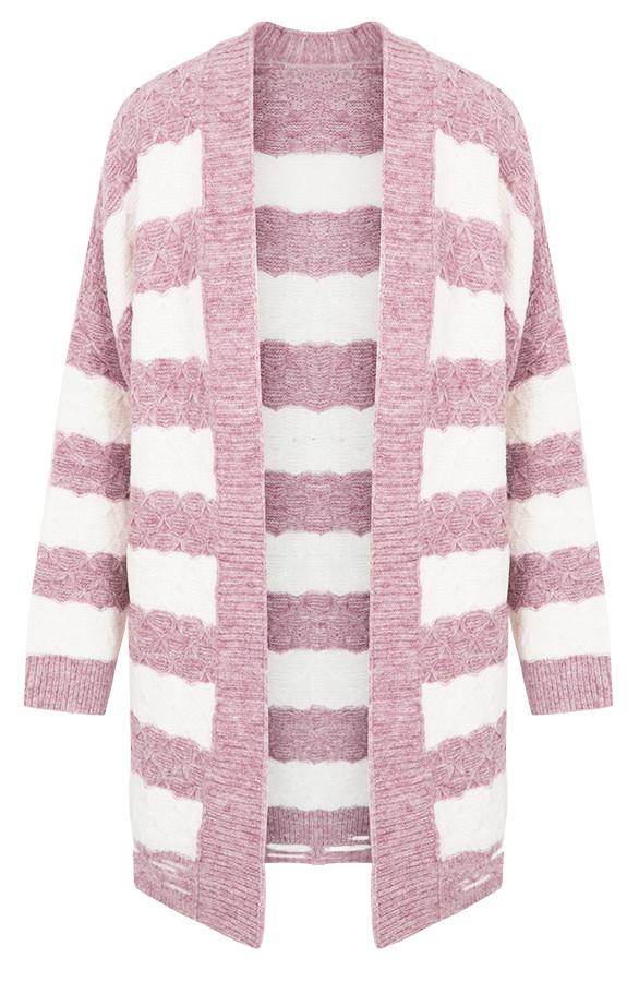 Gestreept Damaged Vest Roze – shoparchief