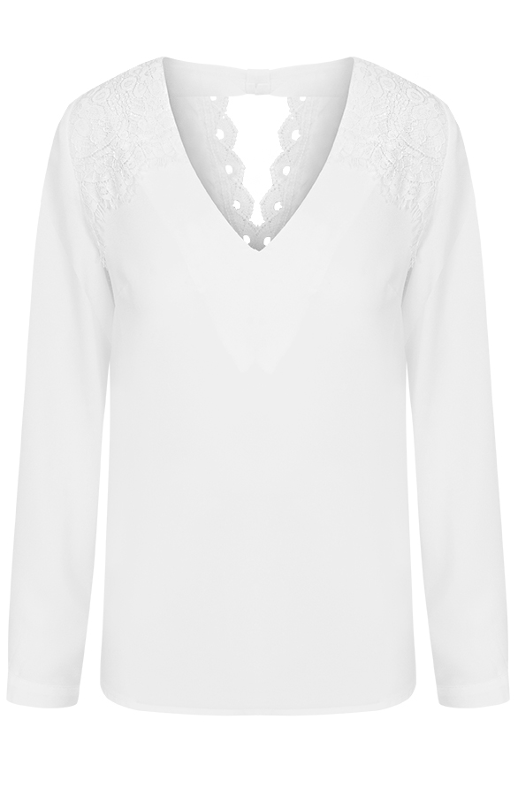 Kanten Blouse Wit – shoparchief